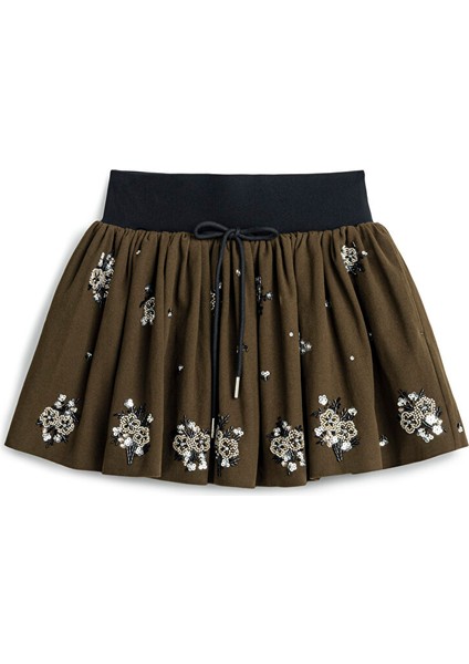 Işlemeli Mini Şort Etek TW6250004079074 indirimleri