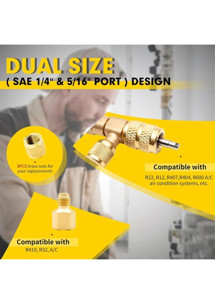 Çift Boyutlu Sae 1/4 ve 5/16 Portlu Vana Çekirdek Sökme Aleti (Yurt Dışından) modelleri