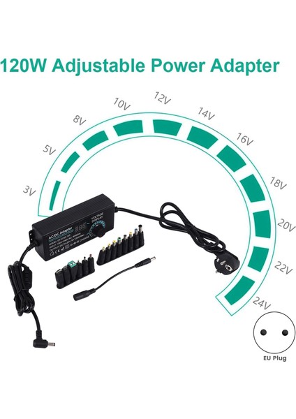 5A 120W Ayarlanabilir Güç Kaynağı Güç Kaynağı Adaptörü Ab Fişi (Yurt Dışından) modelleri