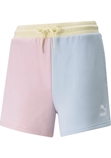 Classics Block High Waist Shorts Kadın Mavi Günlük Şort - 534608-21