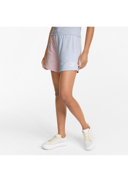 Classics Block High Waist Shorts Kadın Mavi Günlük Şort - 534608-21 modelleri