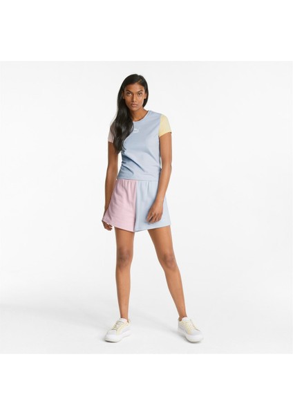 Classics Block High Waist Shorts Kadın Mavi Günlük Şort - 534608-21 indirimleri