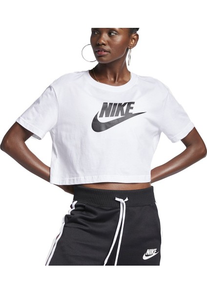 W Nsw Tee Essntl Crp Icn Ftr Kadın Beyaz T-shirt - BV6175-100