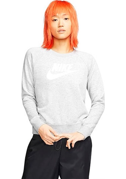 W Nsw Essntl Flc Gx Crew Kadın Gri T-shirt - BV4112-063