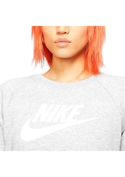 W Nsw Essntl Flc Gx Crew Kadın Gri T-shirt - BV4112-063 modelleri