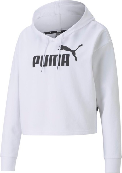 ESS Cropped Logo Hoodie T Beyaz Kadın Sweatshirt