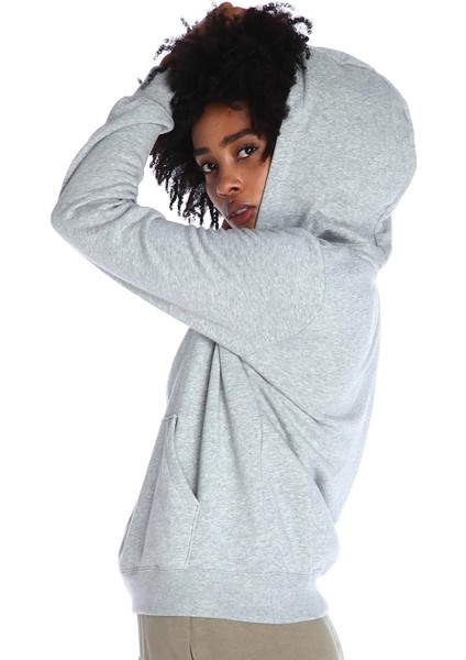 Siyah - Gri - Gümüş Kapüşonlu Kadın Sweatshirt DQ5793-063 W Club Flc Std Po Hdy indirimleri