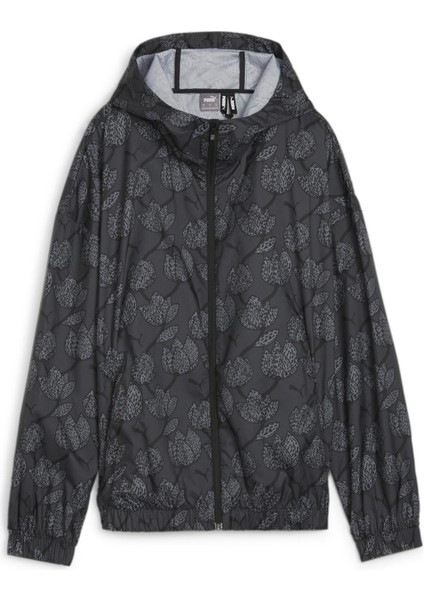 Blossom Allover Print Kadın Siyah Rüzgarlık (624976-01)
