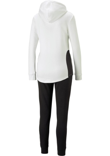 Classic Hooded Tracksuit Beyaz Siyah Kadın Günlük Eşofman Takımı 67369902 fırsatları