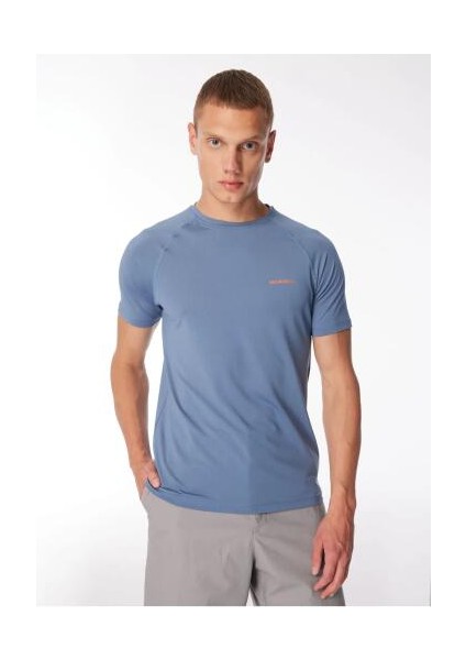 Mavi Erkek O Yaka Baskılı T-Shirt M3Tend_Tend modelleri