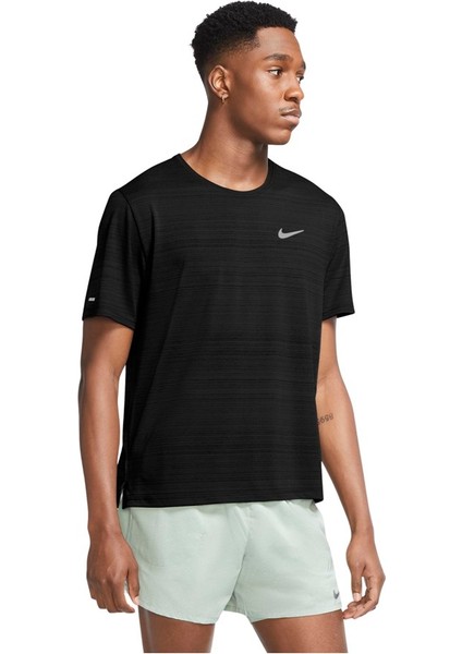 M Nk Df Mıler Top Ss Erkek Siyah T-shirt - CU5992-010