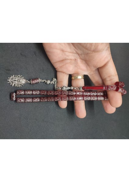 Emrah Baran Usta Eseri 925 Ayar Gümüş Çakımlı (10.000 Çakım) Ateş-I Kehribar Sertifikalı 5666 fırsatları