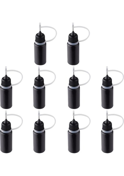 Hassas Uçlu Aplikatör Şişeleri Siyah Metal Iğne Plastik Şişe (Yurt Dışından)