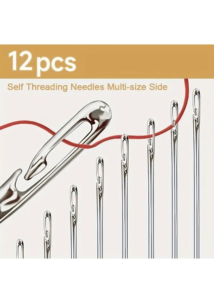 12 Kolay İplik Geçirilen İğne Seti