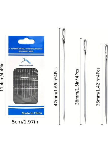 12 Kolay İplik Geçirilen İğne Seti fırsatları