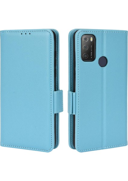 Alcatel 1s 2021 Cüzdan Manyetik Kart Yuvaları Tutucu Yan Toka Pu (Yurt Dışından)