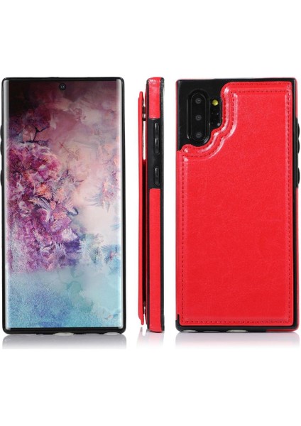 Cüzdan Kılıf Samsung Galaxy Not 10 Artı Kart Yuvaları Çift Manyetik Pu (Yurt Dışından)