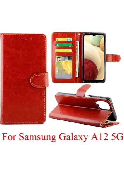 Samsung Galaxy A12 Darbeye Kart Tutucu Pu Deri Için Flip Case (Yurt Dışından) fiyatları