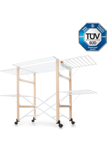 Gulliver Katlanabilir Ahşap Çamaşır Kurutmalık Naturel/Beyaz Renk