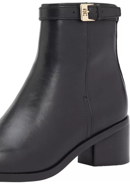 Kadın Tokalı Blok Topuklu Botie - Siyah