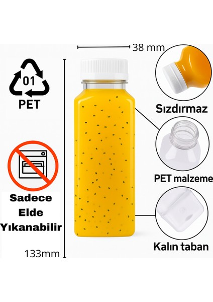 8 Adet 250 ml Köşeli Detox, Meyve Suyu, Sporcu, Diyet Beslenme- Boş Pet Şişe(Siyah Kilitli Kapaklı) fiyatları