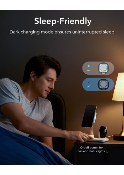 5 In 1 65W Şarj Standı iPhone + Airpods + Apple Watch + Type-C + Usb-A Magsafe Halolock - Beyaz