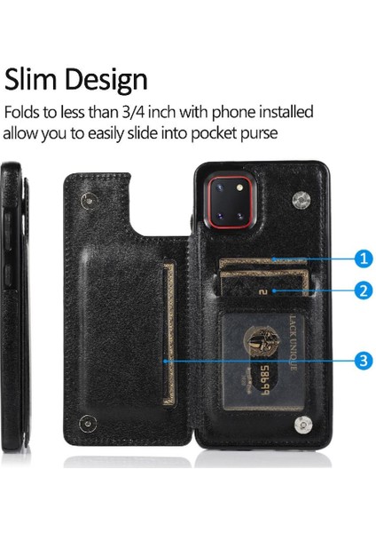 Samsung Galaxy Not 10 Lite Için Cüzdan Durumda Kickstand Kart Yuvaları Pu Çift (Yurt Dışından) indirimleri