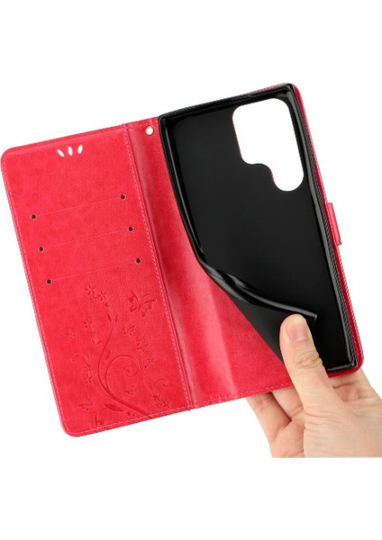 Samsung Galaxy S23 Ultra Kickstand Manyetik Kapatma Bilek Pu Için Filp Durumda (Yurt Dışından) indirimleri