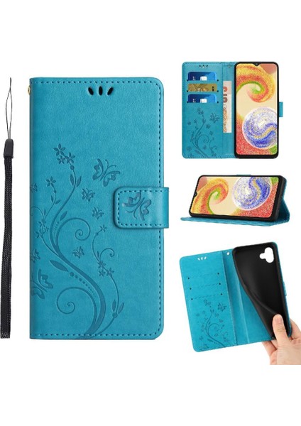 Samsung Galaxy A04 Kart Tutucu Için Kickstand Durumda Manyetik Kapatma Pu (Yurt Dışından)