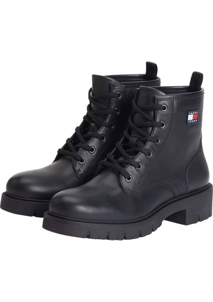 Kadın Bağcıklı Postal Bot - Siyah