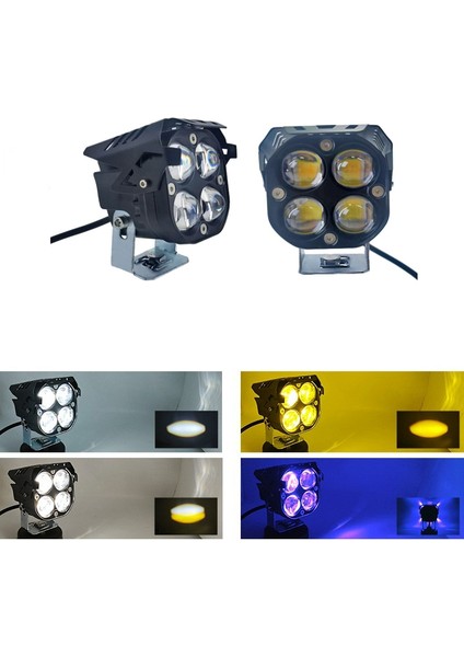 Offroad Sis Lambası Mavi Gündüz Ledli Çakarsız 7.8 x 7.8 x 7.1 cm Set 12-60V / LASS366