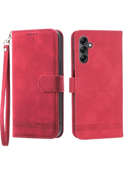 Samsung Galaxy A14 Premium Manyetik Kapatma Bileklik Nakit Için Flip Case (Yurt Dışından)