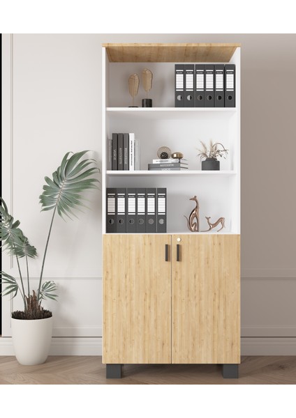 Safir Meşe Kilitli 2 Kapaklı Ofis Dolabı fiyatları