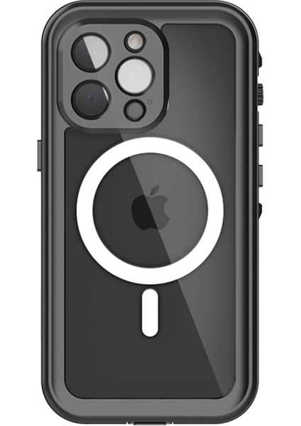 iPhone 13 Pro Kılıf Red Pepper Magneticsafe Su Geçirmez Kılıf - Siyah-Gri