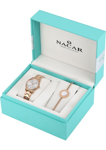 Safir Cam Rose Kadın Kol Saati NC34-39B639-RSM-SET