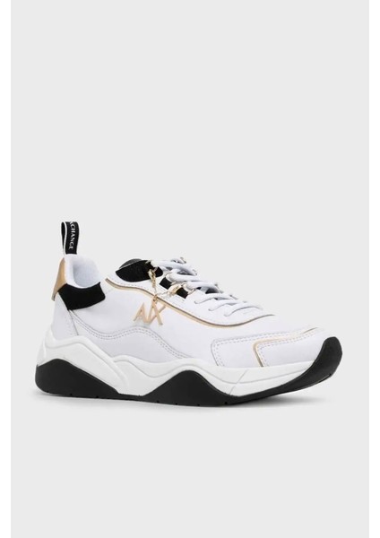Kadın Armani Exchange Kalın Tabanlı Sneaker Ayakkabı - Beyaz