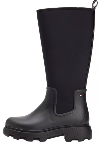 Kadın Warm Lined Fermuarlı Uzun Yağmur Çizmesi - Siyah fiyatları