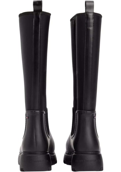 Kadın Warm Lined Fermuarlı Uzun Yağmur Çizmesi - Siyah fırsatları