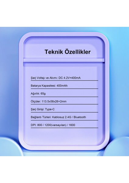 AM210 Dual Mode Bluetooth ve Kablosuz 1600DPI Rgb Şeffaf Şarjlı Mouse