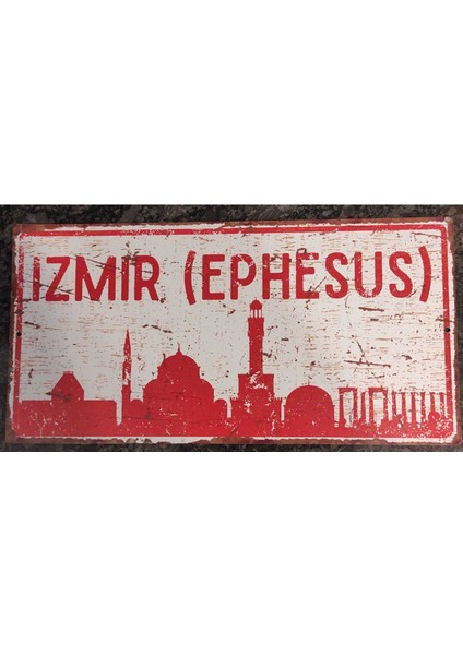 Izmir Silüetli Dekoratif Alüminyum Tabela - Izmir Manzaralı Duvar Dekoru Levha - 10cmx20cm fiyatları