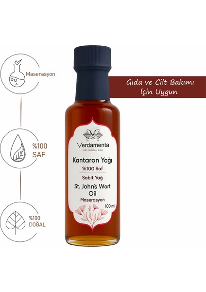 Sarı Kantaron Yağı Kantoron Yağı Içilebilir 100 Ml. Cam Şişe Yeni Mahsül