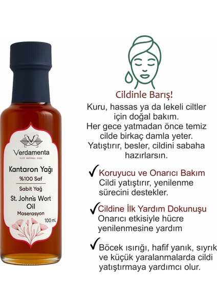 Sarı Kantaron Yağı Kantoron Yağı Içilebilir 100 Ml. Cam Şişe Yeni Mahsül indirimleri