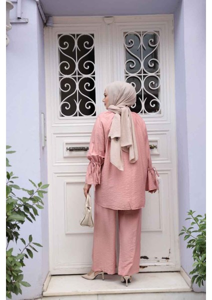 Düğmeli Somon Tesettür Ikili Takım 30451SMN fırsatları