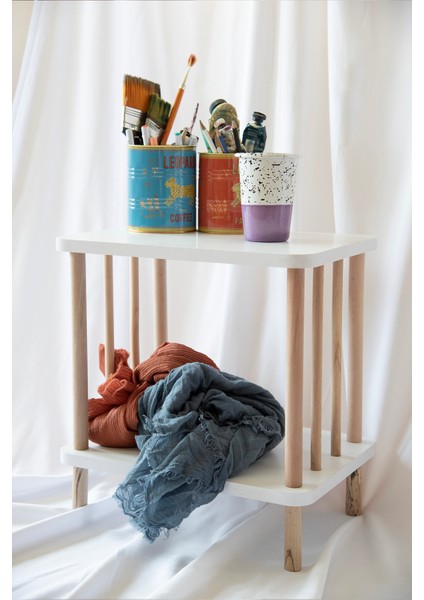 YPR Wood Tekli Komodin- BEYAZ 30X40X43 Demonte