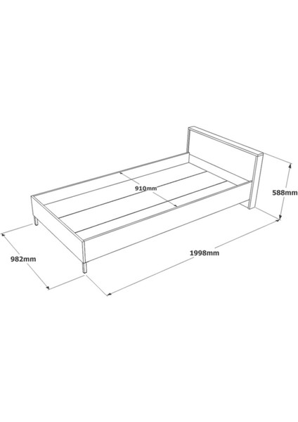 Teeny Genç Odası Takımı 5'li Set Beton-Kahve TEE16-CG