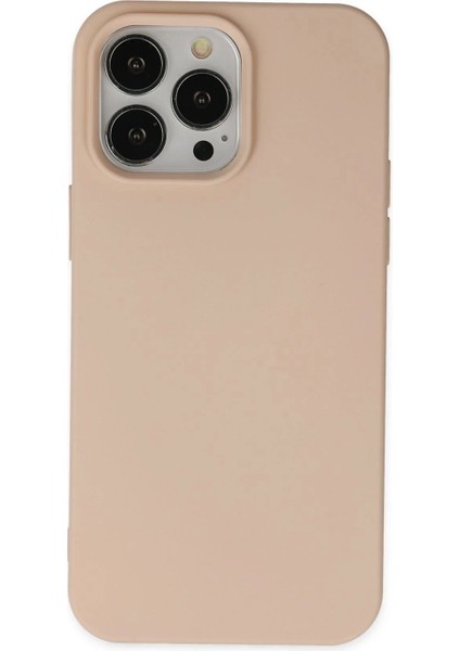iPhone 14 Pro Kılıf Nano Içi Kadife Silikon - Pudra
