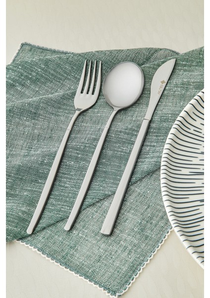 Monaco 36 Parça Paslanmaz Çelik Çatal Kaşık Bıçak Takımı – Modern Mat Tasarım