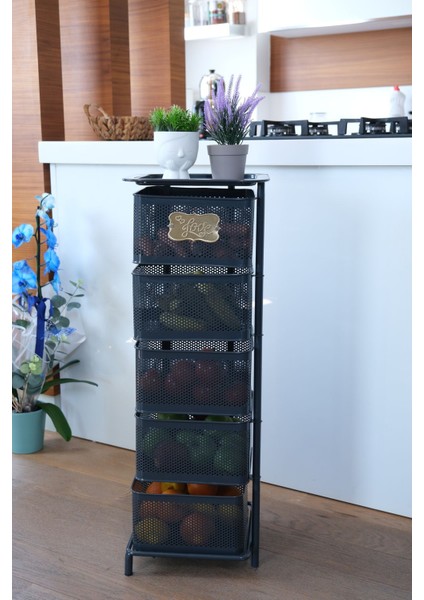 5 Katlı Metal Kare Açılır Kapanır Sebzelik