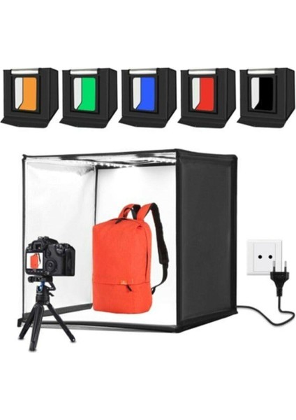 Puluz 60X60CM LED Işıklı Ürün Fotoğraf Çekim Stüdyosu Çadırı