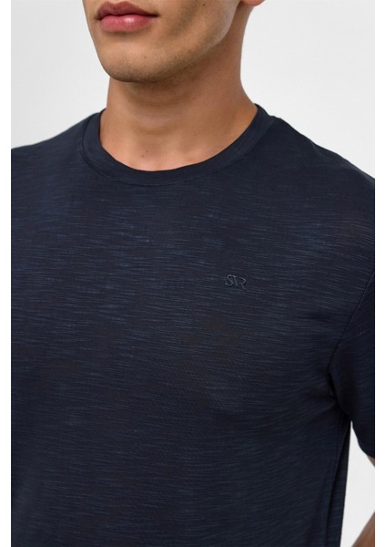 Siyah Regular Armürlü Bisiklet Yaka Tişört modelleri